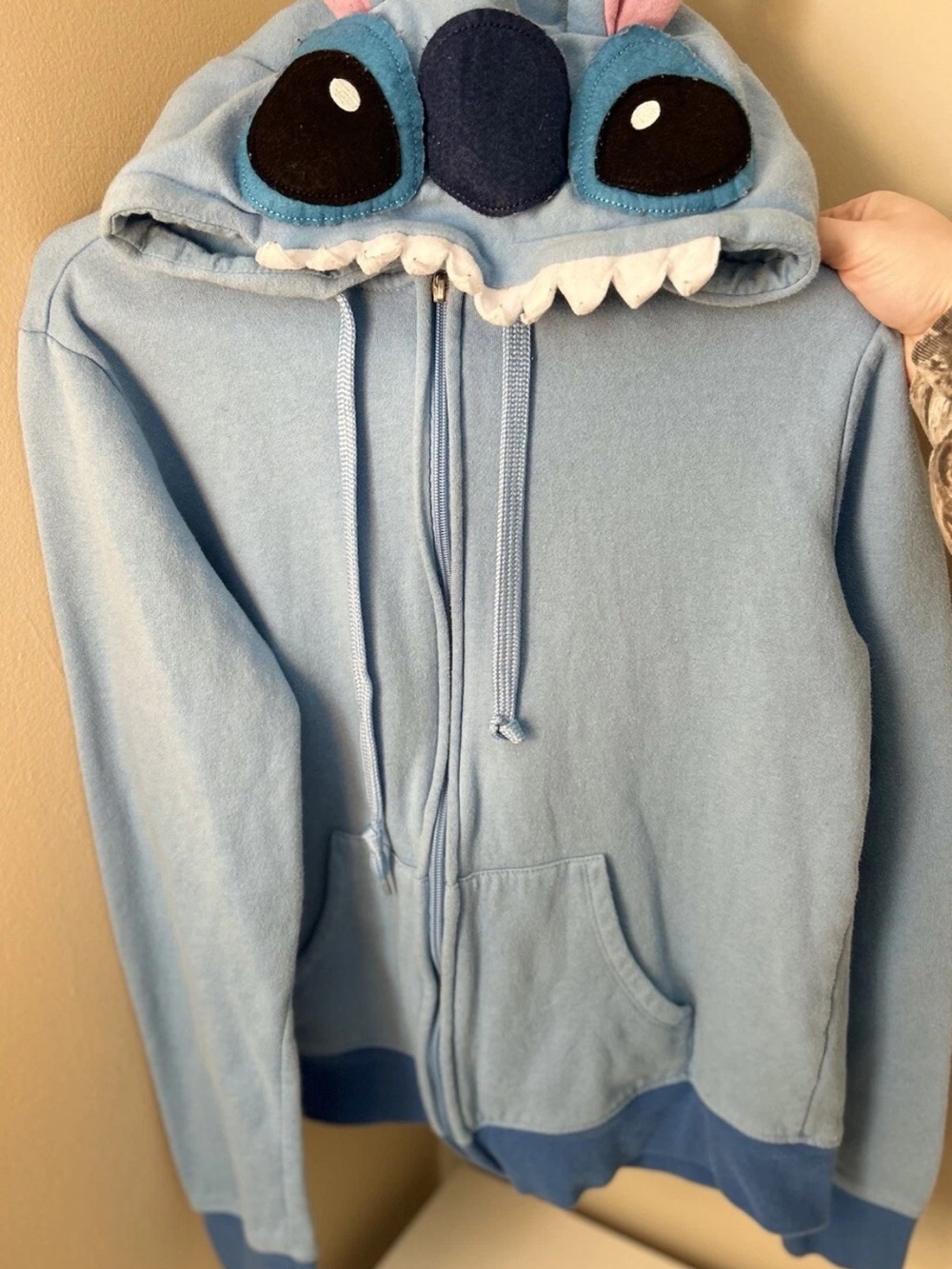 Disney Stitch Ohana Zip Sweatshirt Hoodie Jacket Women Size L